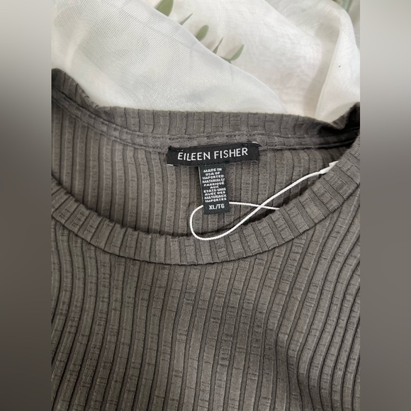 Eileen Fisher Sweater Dress Womens Gray Ribbed Stretch Lagenlook Size XL NWOT - Picture 6 of 11